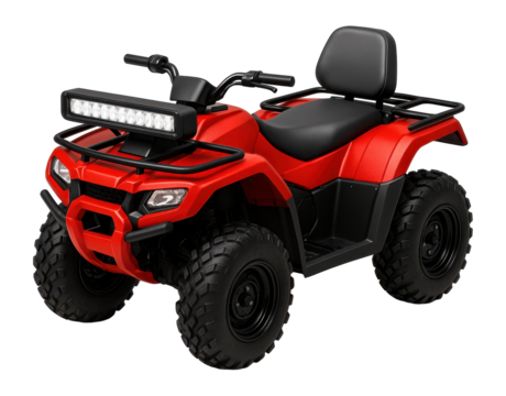 Fire service quad with LED light bar and durable, flame-resistant seat covers