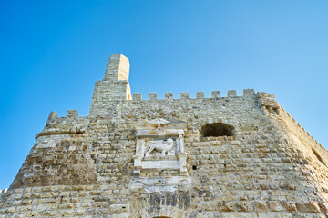 External entrance wall of the Venetian fortress in Heraklion. Crete, Greece