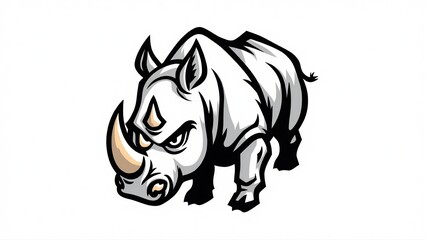 Obraz premium Strong Horned Warrior Rhino