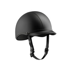 Fototapeta premium Sleek black equestrian helmet with chin strap