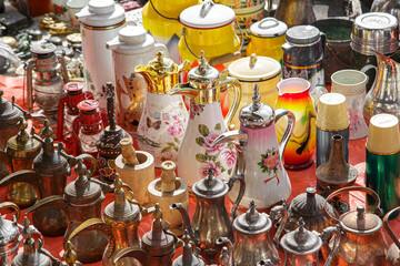 Traditional coffee pots, lanterns and mortars for sale