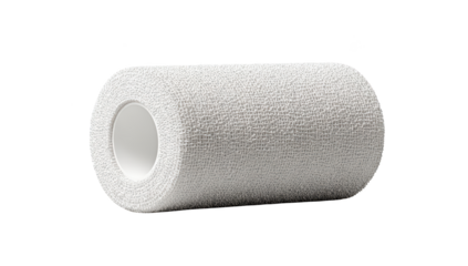 White roll of medical bandage, rolled up for wound care