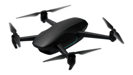 Drone with a stealthy profile and integrated cargo bays within its sleek body