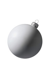 Silver christmas bauble isolated on transparent background, matte elegant holiday ornament decoration ball png