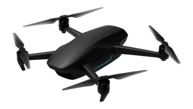 Drone with a stealthy profile and integrated cargo bays within its sleek body