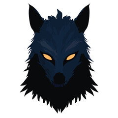 Halloween Werewolf Mask isolated in White background, silhouette Set, Halloween theme, Vector illustration