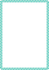 Full frame of elegant teal leaves arranged beautifully around the white rectangular area