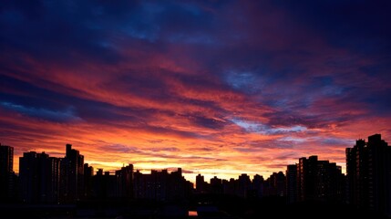 City skyline at vibrant sunset (2)