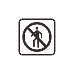 No pedestrian access sign, prohibiting walking in a defined area.
