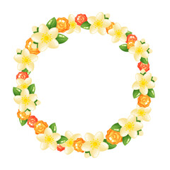 Diwali Floral Wreath with Jasmine flowers and Orange Marigolds