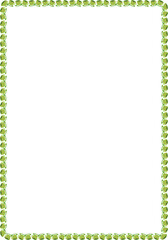 Green teacup border featuring pink dots creates a simple yet inviting design over transparency
