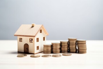 A saving money concept coin wood investment.