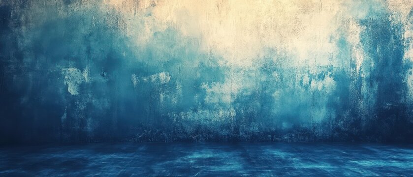 vintage blur abstract soft blue studio and wall background