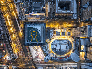 look down on the city