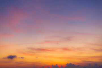 Colorful morning sky and clouds backdrop,Sunset sky for background or sunrise sky and cloud at morning.
