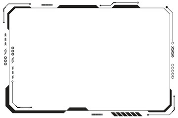 Black control panel abstract modern technology futuristic interface hud ui on white background.