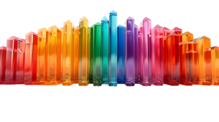 3D Photorealistic Rainbow Bars Each Bar a Different Color