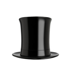 Classic black top hat isolated against a white background