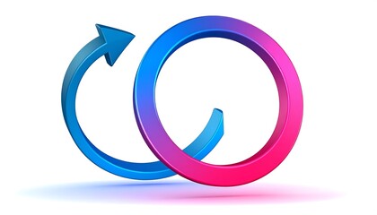 Two overlapping circles with arrows