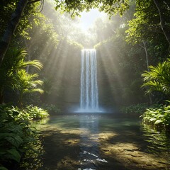sun rays in the forest