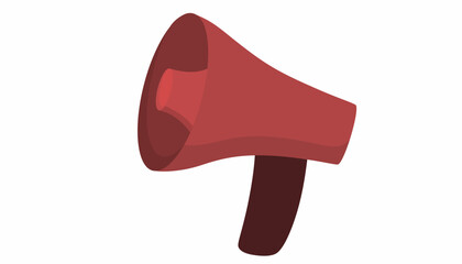 red megaphone vector illustration on white background.