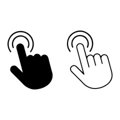Obraz premium Finger tap cursor icon click touch