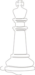 Majestic monarch chess piece single line