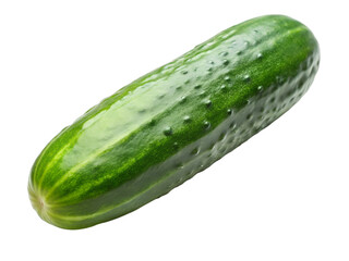 A fresh and crisp cucumber, a long and smooth green vegetable, isolated on transparent background, perfect for salads and healthy eating