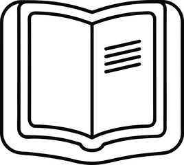 Open book icon isolated on transparent background, symbolizing knowledge, education, and learning