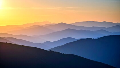 Obraz premium Sunset Mountain Layers Landscape.