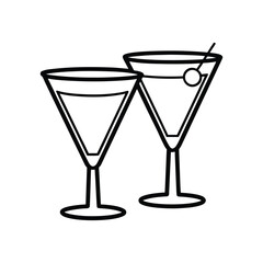Classic Cocktail Glassware Collection Vector Illustration