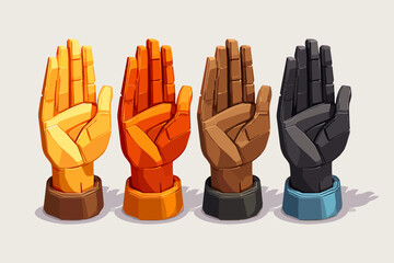Diverse Robotic Hands Representing Unity and Innovation in Technology