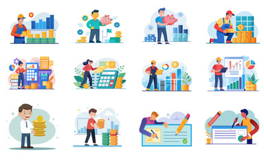 Flat Vector Set of Entrepreneurial Business Concepts | Modern Web Design Graphics | Vector Icons and Web Design Pack