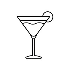 Cocktail glasses line art, party glass