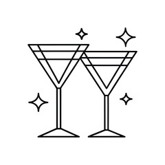 Classic Cocktail Glassware Collection Vector Illustration