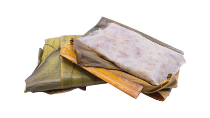 Thai dessert wrapped in banana leaves – steamed bananas