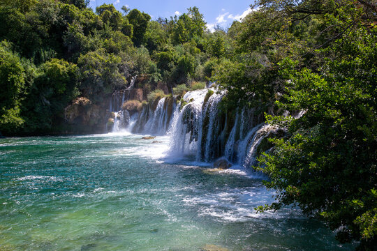 Krka watervallen in Dalmati&euml;, Kroati&euml;