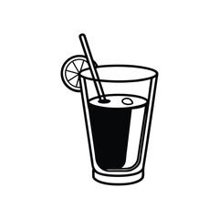 Cocktail glasses line art, party glass