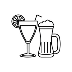 Classic Cocktail Glassware Collection Vector Illustration