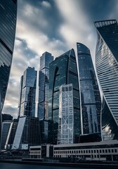 Obraz premium Modern Skyscrapers in a Cityscape.