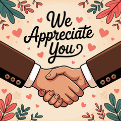 We Appreciate You Handshake Illustration