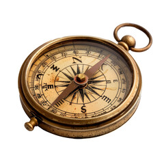 and keyword list based on the image.. Vintage Compass Orienting North on Dark Background