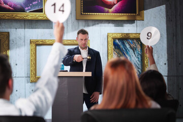 Multiracial Art Auction: Professionals Bidding