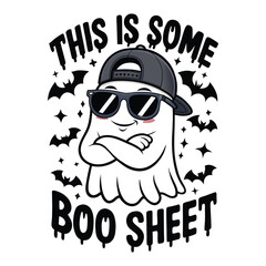 Playful Ghost in Sunglasses and Cap