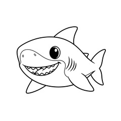 Cute shark for colouring