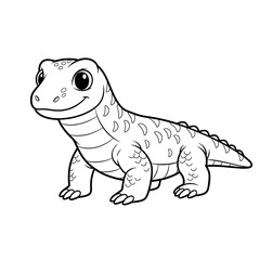 Cute komodo for colouring