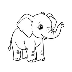 Cute elephant for colouring