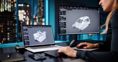 Engineer Designing New Laptop With CAD Software