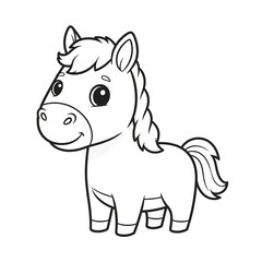 Cute horse for colouring