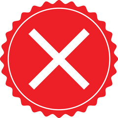 Obraz premium Red cross mark vector symbol representing error, wrong, or cancellation. Ideal for icons, alerts, web design, apps, and business graphics. Clean, bold, and modern flat style design.